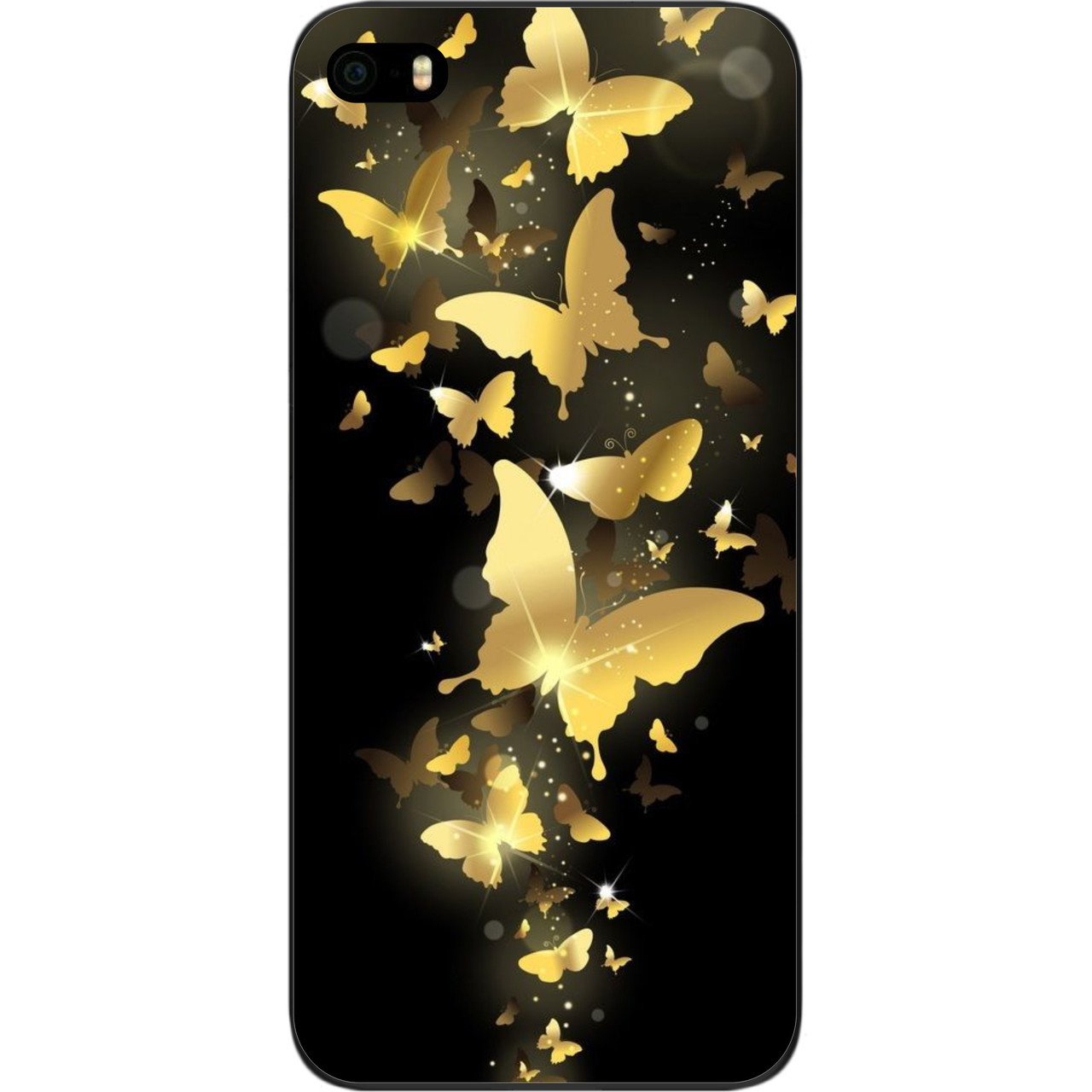 Силіконовий чохол для iPhone SE з картинкою Золоті метелики, фото 1