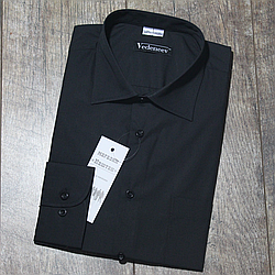Чоловіча сорочка чорного кольору прямого силуету