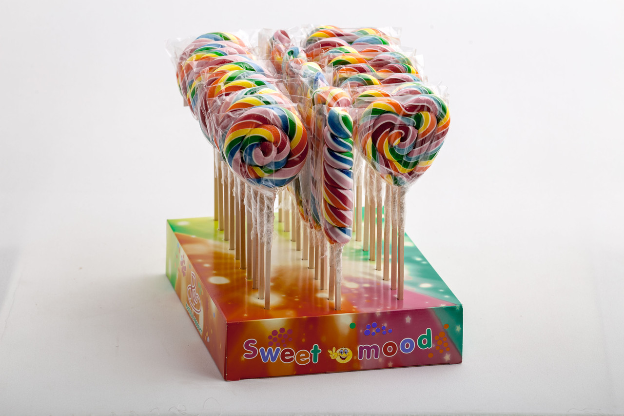 Льодяники на паличці Веселка асорті 60 г 30 штRoks, фото 1