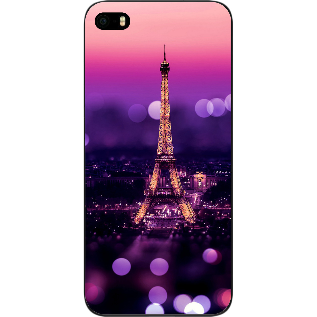 Бампер силіконовий чохол для iPhone SE з картинкою Париж вночі, фото 1