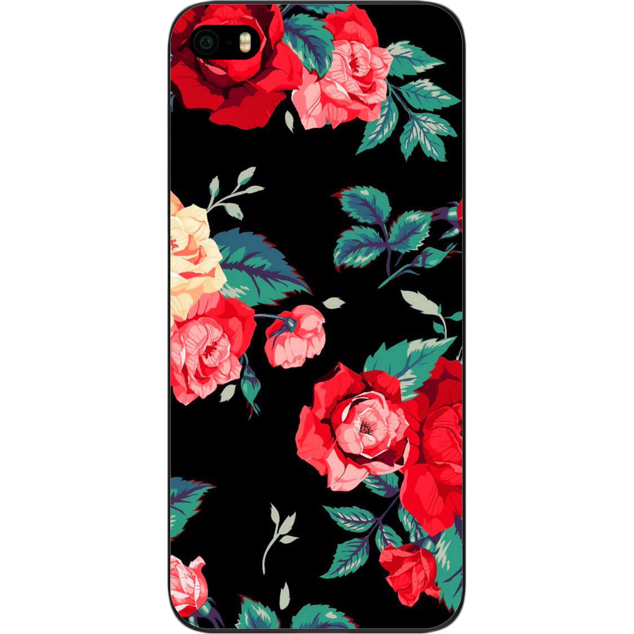 Бампер силіконовий чохол для iPhone SE з картинкою Червоні троянди, фото 1