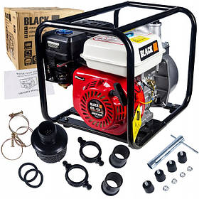 Мотопомпа з 4-тактним двигуном 5,5 к.с. 400 л/хв Black  4-тактна мотопомпа для очищення води