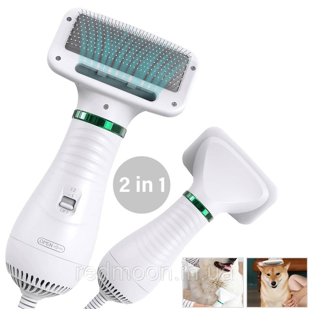 Фен-гребінець для шерсті 300Вт, PET GROOMING DRYER WN-10 / Інструмент для грумінгу, фото 1