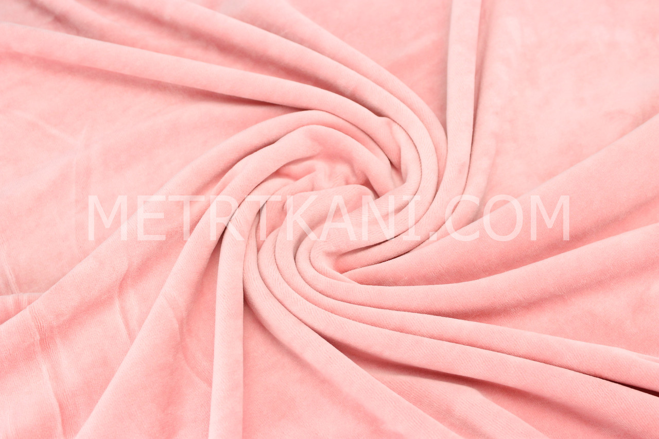 Однотонний велюр хб рожево-пудрового кольору, фото 1