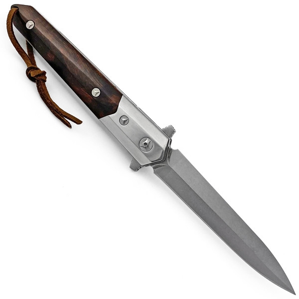 Ніж Wooden Flipper Spear Point TC108 | сталь M390 | рукоятка сталь