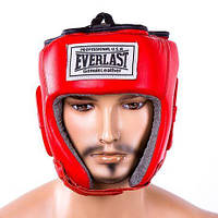 Шлем боксерский EVERLAST (кожа) Синий, L