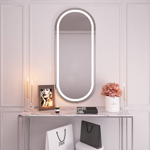 Купить Высокое зеркало с подсветкой на стену 140х60 Black Mirror ...