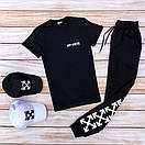 Спортивний літній костюм off white seeing things | чорна футболка та чорні штани, фото 2