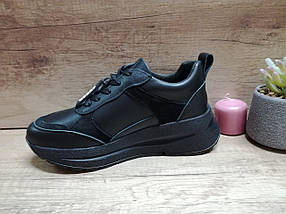 Жіночі кросівки чорні шкіряні Anri de collo, фото 2