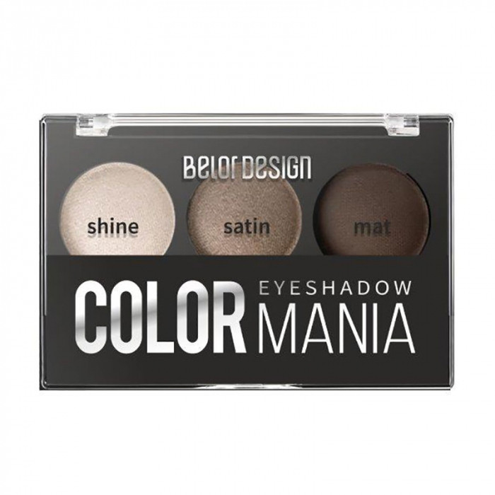 Тіні для повік Belor Design Smart Girls Color Mania Eyeshadow №034 Кремово-сірі