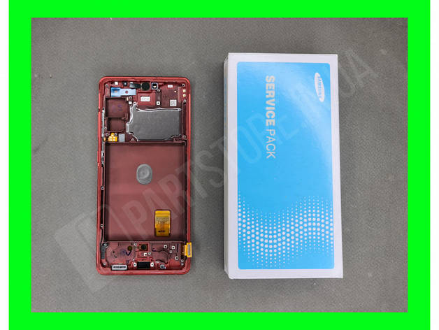 Дисплей Samsung G780 Red S20 FE (GH82-24219E) сервісний оригінал у зборі з рамкою, фото 2