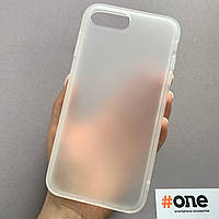 Чехол для iPhone 8 Plus с цветным ободком матовый плотный чехол на телефон айфон 8 плюс белый TCB