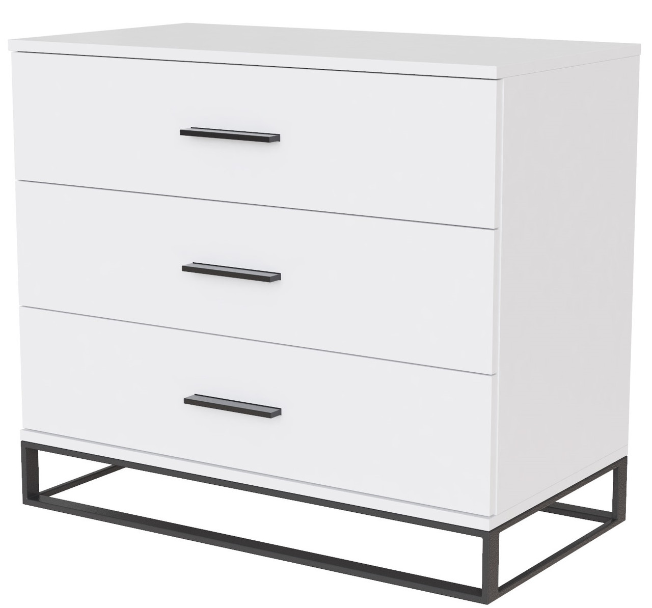 Комод Ascet 800 Білий лофт стиль, 3 шухляди, 80x70x43 см ТМ Art In Head