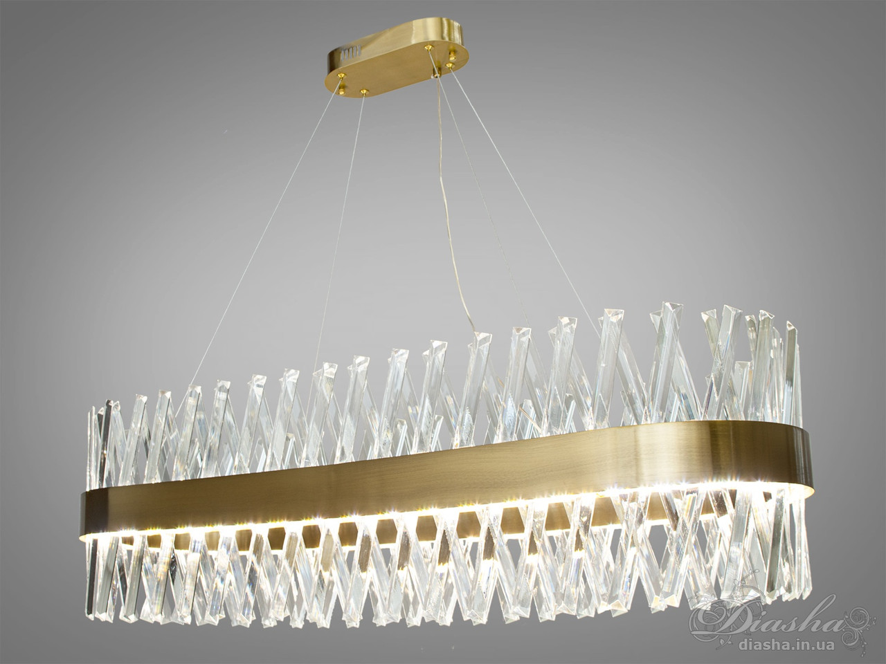 Сучасна кришталева led люстра для залу спальні вітальні Diasha 8853-1000x400G