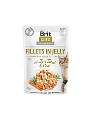 Вологий корм Brit Care Cat Pouch Trout & Cod in Jelly філе в желе тріска і форель 85 г