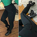 Теплі лосини з блискучим лампасом, зимові лосини на хутрі з лампасами батал "Helen" р.50 РОЗПРОДАЖ, фото 4