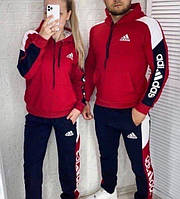 Парні теплі спортивні костюми Adidas на флісі.Зимовий спортивний костюм Адідас.Утеплений спортивний костюм