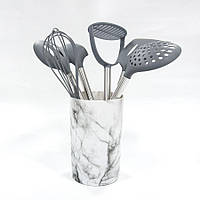 Кухонний набір (соусник, шумівка, вінчик, лопатка, картоплям'ялка, половник, підставка) Maestro