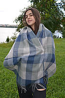 Большой женский шарф Зима/Осень 200 см Серо-голубой