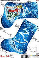 Заготівка для вишивання новорічного чобітка 701