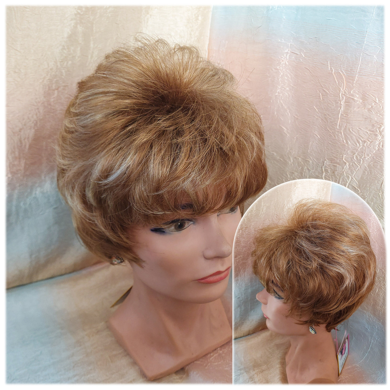 Перука коротка кучерява пишна медовий 464-19, фото 1