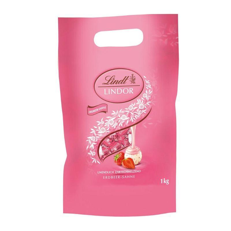 Шоколадные конфеты Lindt Lindor Erdbeer Sahne с клубникой, 1 кг. - фото 4 - id-p1488716546