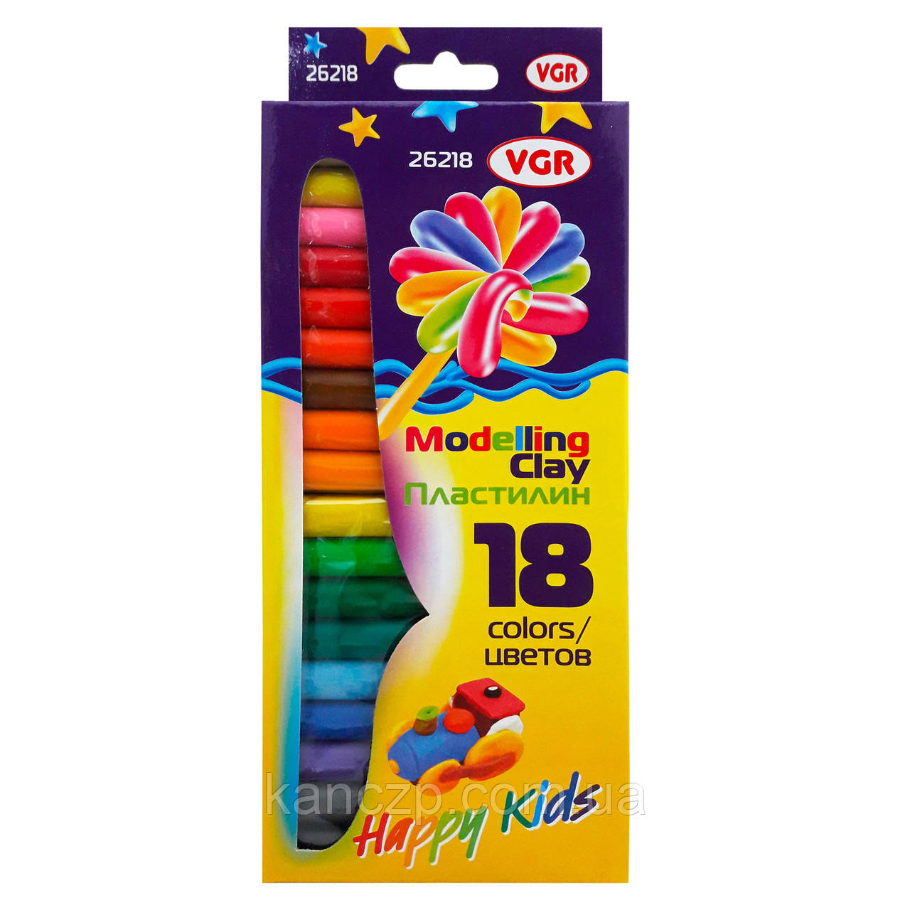 Пластилін на восковій основі 18 кольорів VGR, фото 1