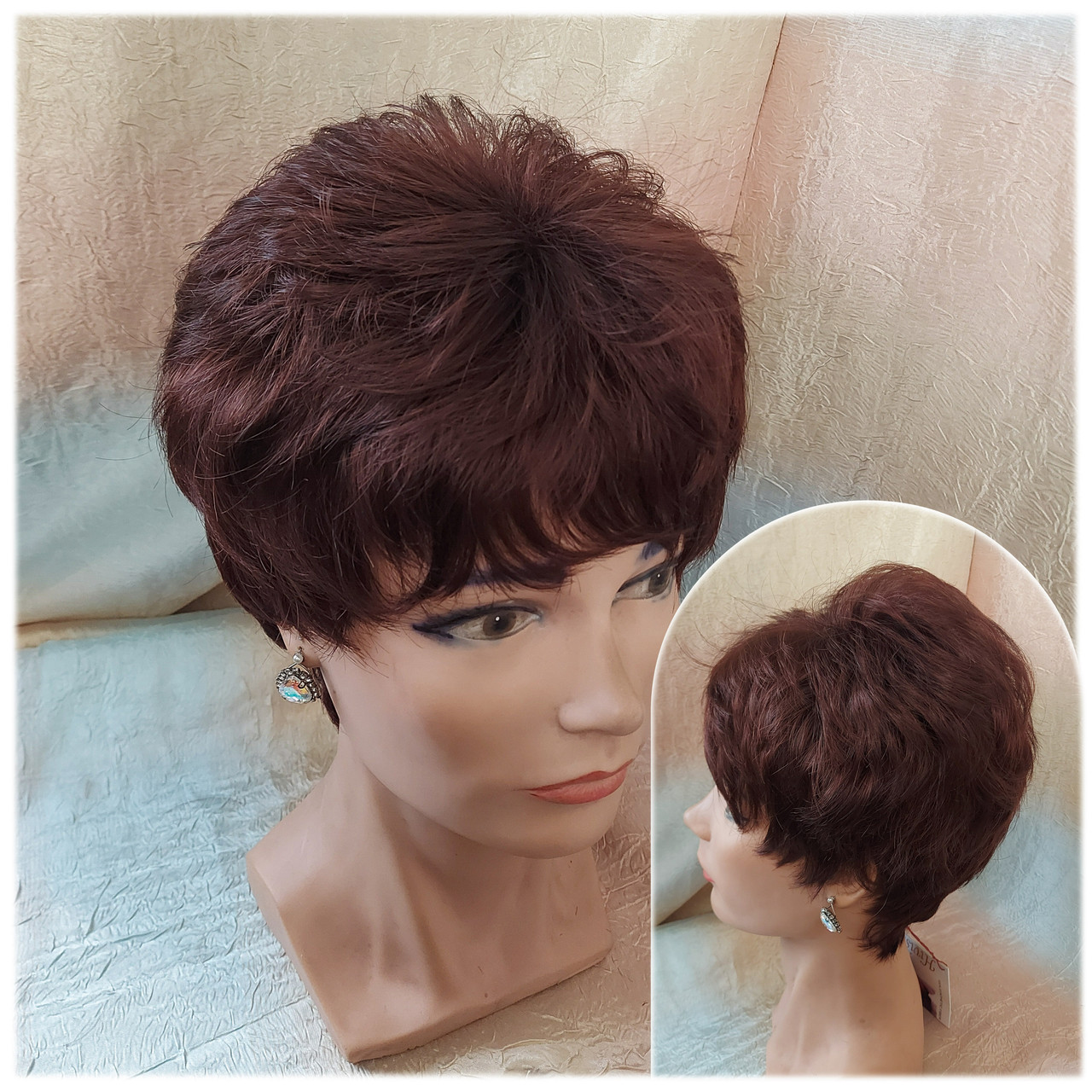 Коротка перука з термоволокна яскраво-каштановий RG9713-33А, фото 1