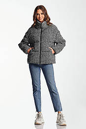 Куртка жіноча коротка твід сіра Elvi С301