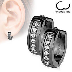 Чорні сережки-конго Spikes SE3305