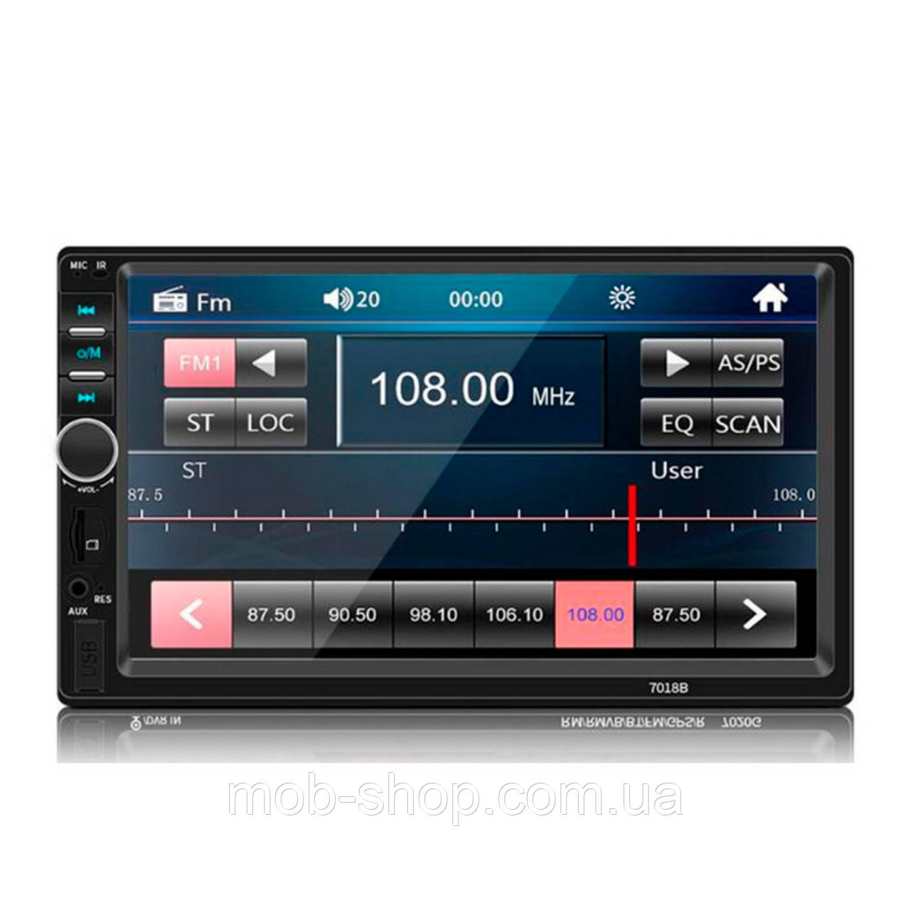 2din автомагнітола 7018 Bluetooth коротка база магнітола з великим екраном 7" і пультом на кермо