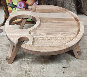 Дерев'яний винний столик розкладний 30 см Бук