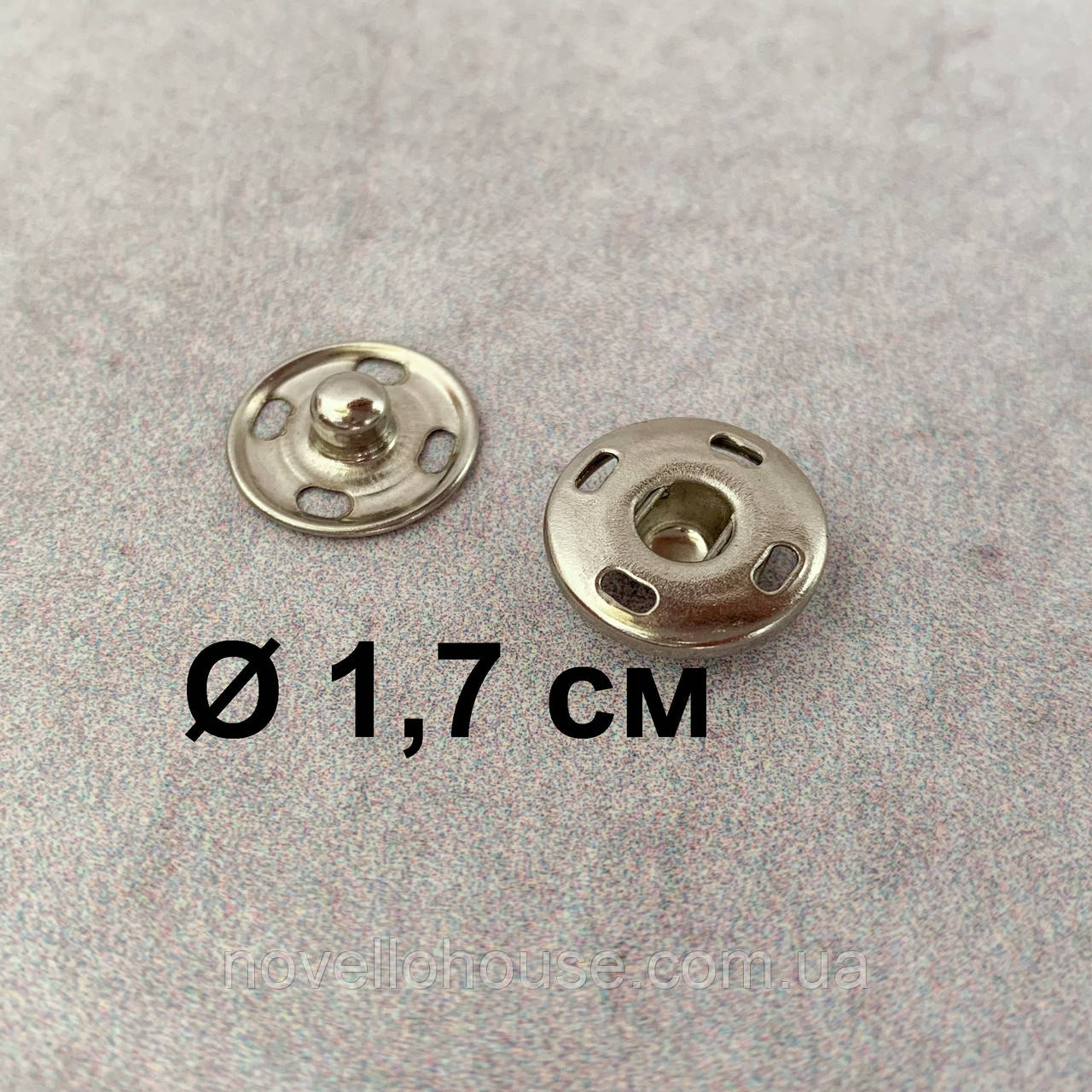 Кнопка серебро, пришивная, металлическая Ø1,7 см - фото 1 - id-p571957800