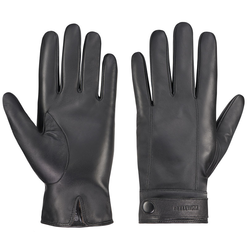 Чоловічі шкіряні рукавички Betlewski (GLM-BG-3) - чорні