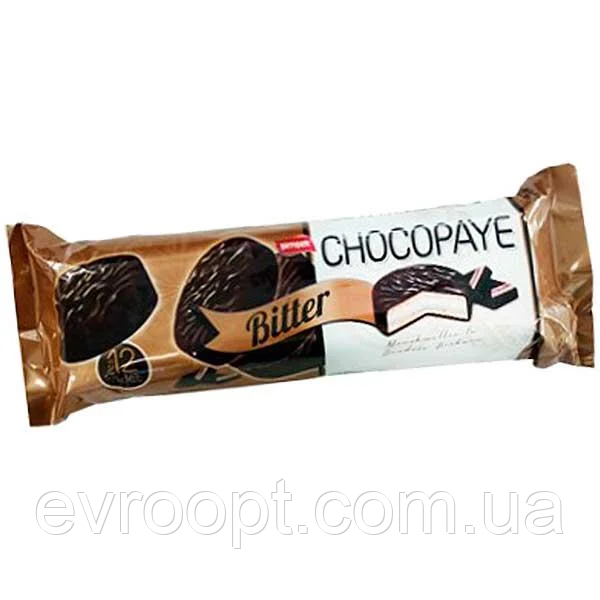 Печиво-сендвіч з чорним шоколадом, маршмеллоу Bitter CHOCO PAYE Simsek, 216 гр