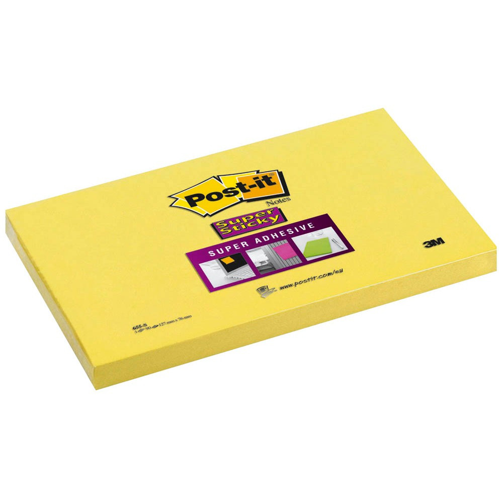 Папір для нотаток клейкий 3M Post-It Super Sticky 655 76х127 мм блок 90 аркушів, фото 1