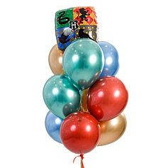 Кульки на день народження з фольгированной фігурою Гаррі Поттер і кулями браш, фото 2