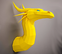 Паперкрафт Дракон Бумажная модель Papercraft