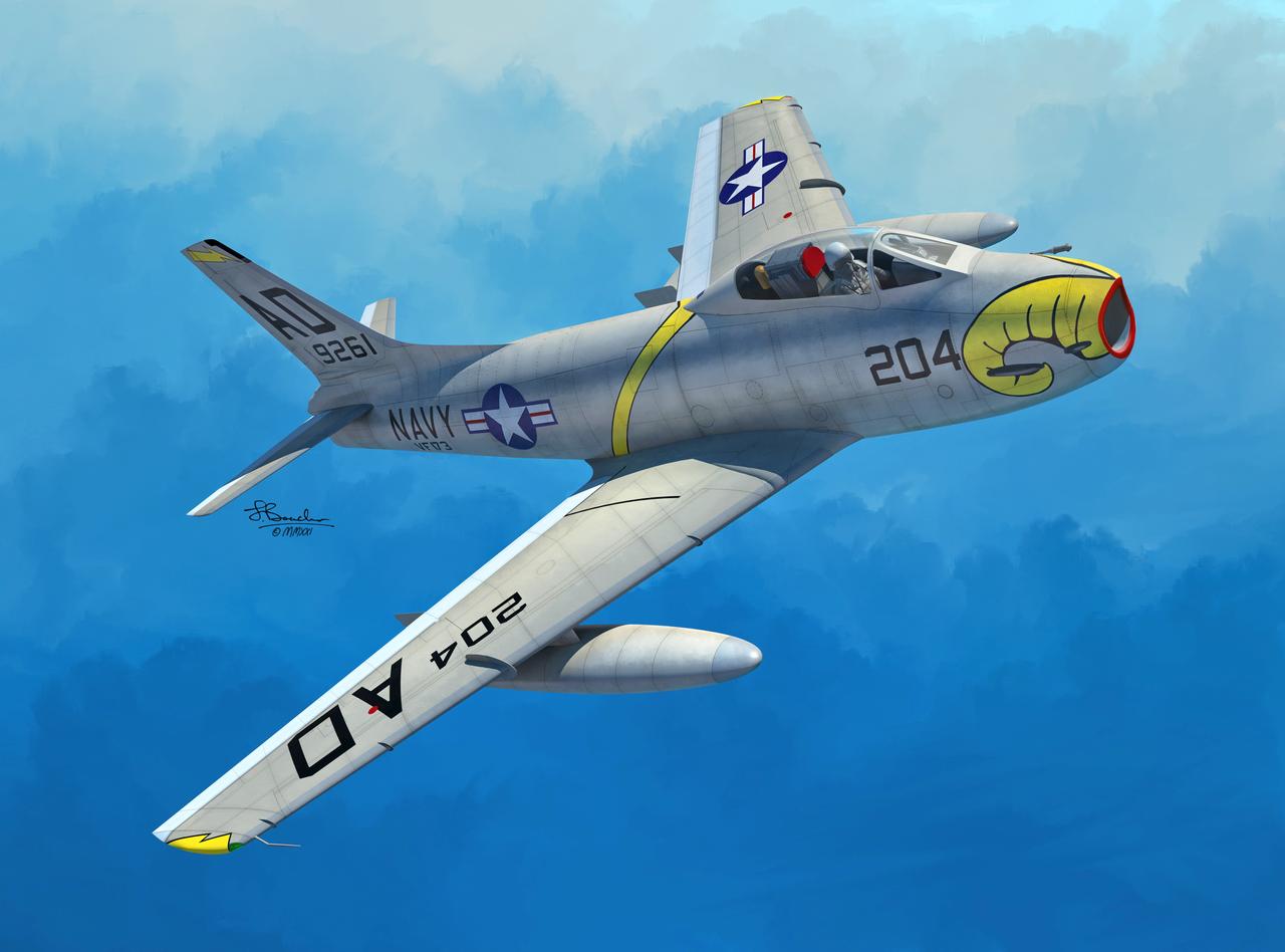 Пластикова модель 1/72 Sword 72139 американський палубний винищувач North American FJ-3/3M Fury, фото 1