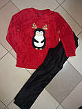 Жіноча махрова піжама без капюшона новорічна, фото 3
