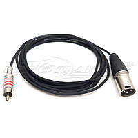 Кабель RCA (тюльпан) на XLR 3 Pin в экране (папа)