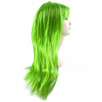 Перука карнавальне, пряме, рівне волосся, 70 см 120 грамів Зелений