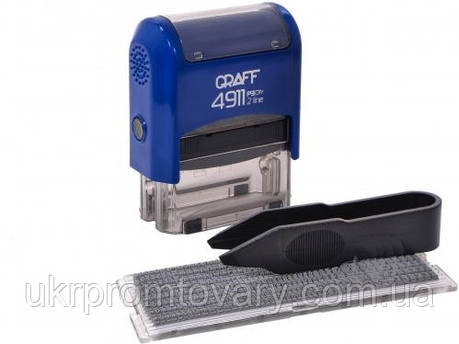 Штамп самонаборной GRAFF 4911 P3 DIY, пласт., 3 ряду, 38х14 мм (1 каса), рос-укр., экономупаковка, фото 1