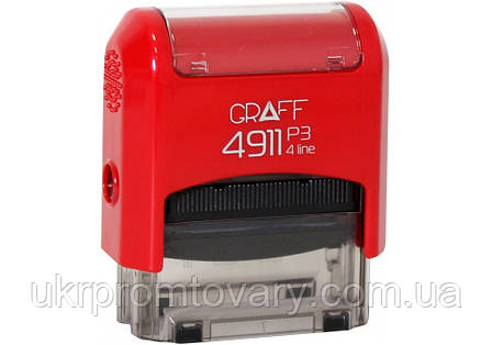 Штамп самонаборной GRAFF 4911 P3 DIY, пласт., 3 ряду, 38х14 мм (1 каса), рос-укр., экономупаковка, фото 3