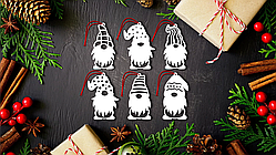 Гномики на новорічну ялинку. Комплект з 6-ти штук.