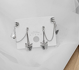 Модні обманки кліпси сережки метелика-підвіски з підвіскою у формі метеликів 1 шт., фото 4