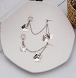 Модні обманки кліпси сережки метелика-підвіски з підвіскою у формі метеликів 1 шт., фото 6