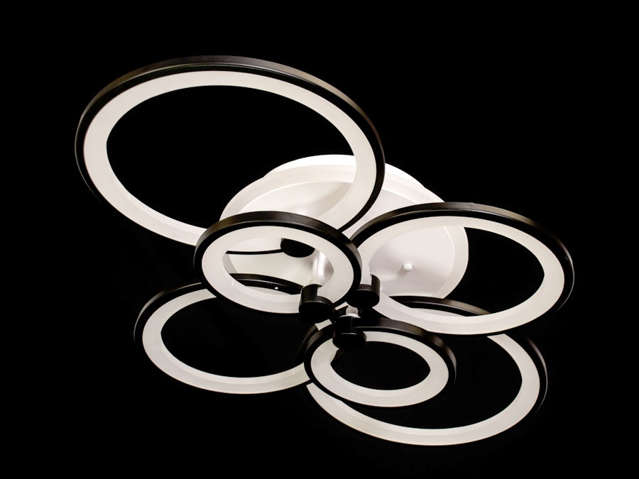 Світлодіодна люстра в стилі модерн, колір чорний, 150 W на 21 м2 8022-6BK-LS