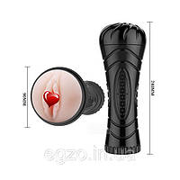 Мастурбатор вагіна з вібрацією Pink Pussy, з входом у вагіни, кібершкіра + подарунок