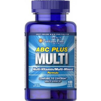 Вітамінно-мінеральний комплекс, Puritan's Pride ABC Plus Multivitamin and Multi-Mineral Formula (100 кап)